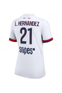 Paris Saint-Germain Lucas Hernandez #21 Fotballdrakt Borte Klær Dame 2025-26 Korte ermer
